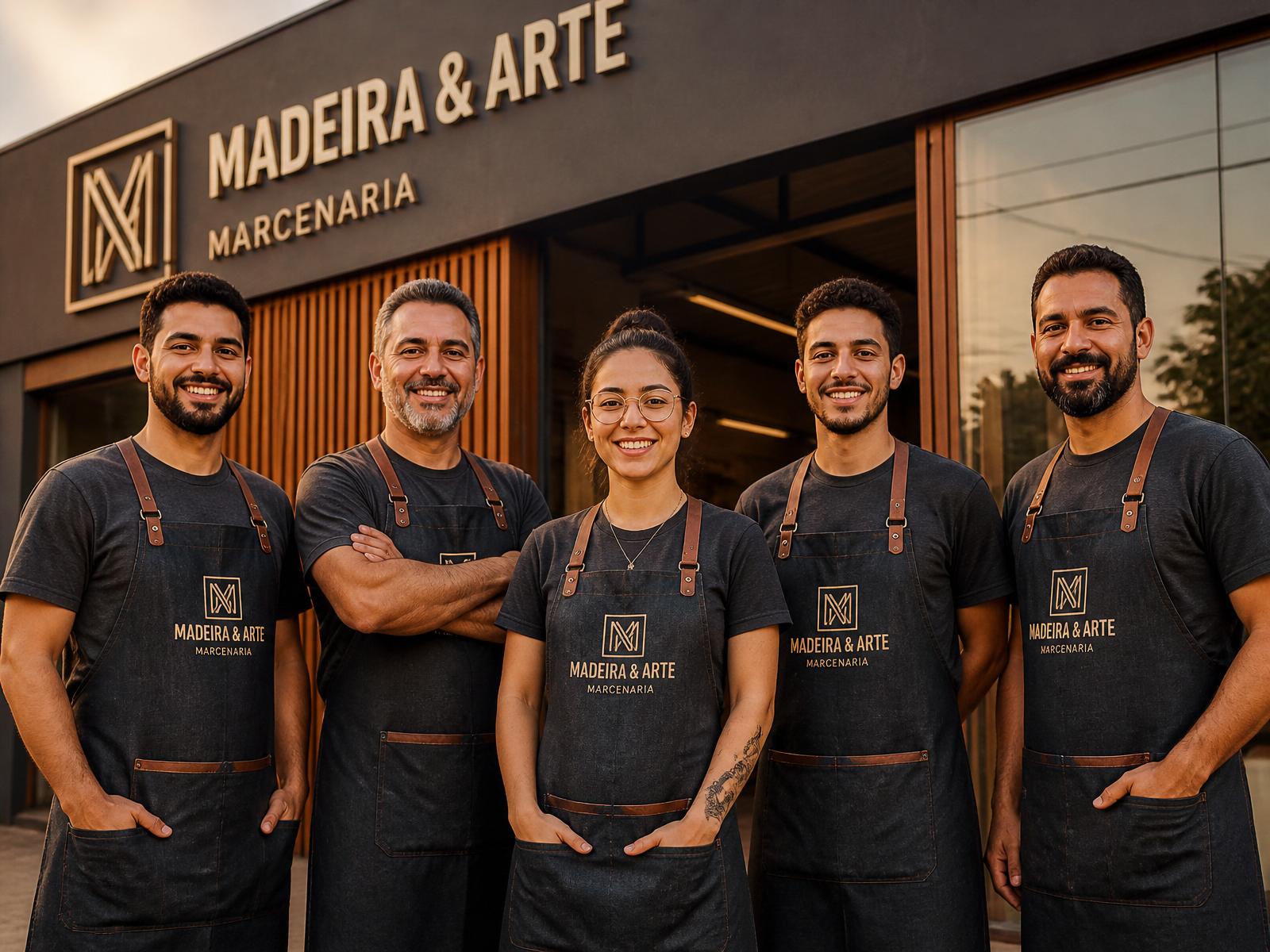 Equipe e oficina da Madeira & Arte